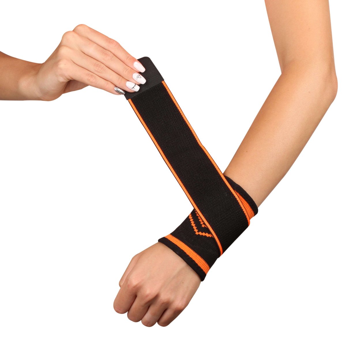 Suporte de Pulso Elástico com Tiras de Compressão INDIGO Preto-Laranja - Image 3