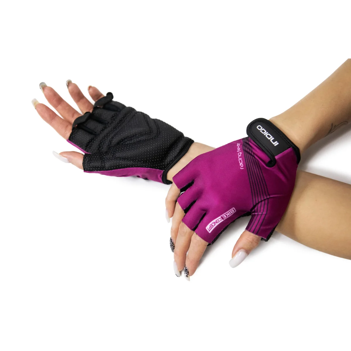 Luvas Ciclismo e Fitness Femininas INDIGO Roxa - Image 3