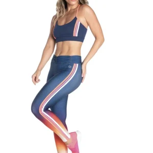 Calça Legging cos Frufru Degrade Pink c Laranja Neon