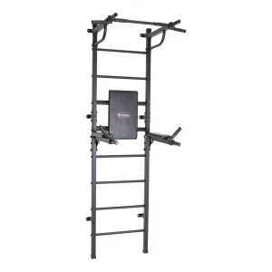 Ginásio de Parede para Adultos com Encosto, Barra de Mergulho Dobrável até 250 kg START 230*60*62,5 cm Preto